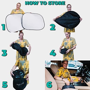 kinder Fluff Patented Windshield Sun Shade for Cars - The Only Certified Car Window Shades Blocking 99.9% UVR - Automotive Sunshades for Cars, SUV, RV, Truck & Auto Accessories - (XL) - Image 7