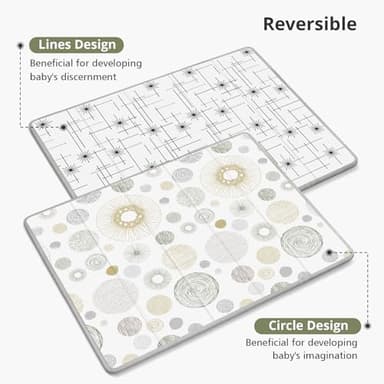 Baby Play Mat 79x71, Extra Large Baby Mat for Floor, Foldable Play XPE Foam Mat, Reversible Crawling Mat for Baby, Waterproof, Safe & Thick Playmats for Babies and Toddlers, Indoor & Outdoor Use - Image 2