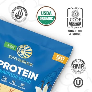 Organic Plant Based Protein Powder | Vegan Organic Protein Powder Vanilla Flavored with BCAA Amino Acids & Hemp Seed Pea Blend | Non-GMO Soy Dairy Filler & Gluten Free (Vanilla, 90 Servings) - Image 3