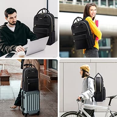 LOVEVOOK Laptop Backpack for Women, 17.3 Inch Laptop Bag with USB Port Fashion Waterproof Backpacks Teacher Nurse Stylish Travel Bags Vintage Daypacks Bookbag for College School Work - Image 6