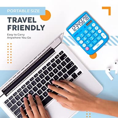 CATIGA Desktop Calculator 8 Digit with Solar Power and LCD Display, Big Buttons, for Home, Office, School, Class and Business, 4 Function Small Basic Calculators for Desk, CD-8185 - Image 6
