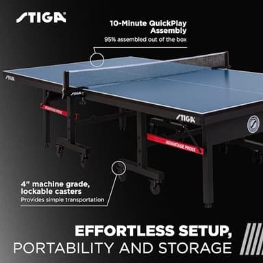 STIGA Advantage Series Ping Pong Tables - 13, 15, 19, and 25mm Tabletops - Quickplay 10 Minute Assembly - Playback Mode - Recreational to Tournament Level - Image 4