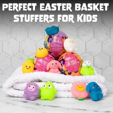 Easter Bath Bombs for Kids with Surprise Toys Inside (6 Pack) - Easter Basket Stuffers for Boys and Girls - Large Spring Bubble Bomb, Made in USA, Incredible Fragrances & Colors by Two Sisters - Image 7