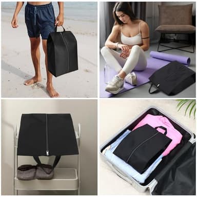 Shoe Bags for Travel, 4 Pack Large Oxford Fabric Portable Travel Shoe Bag with Zip for Storage and Packing Vacation Essentials - Image 7