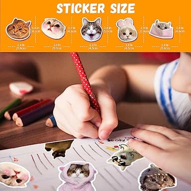 100 Pcs Cute Cat Stickers for Kids, Waterproof for Kids,Vinyl for Water Bottle,Laptop,Phone,Skateboard Stickers for KidsTeens Girls and Boys - Image 4