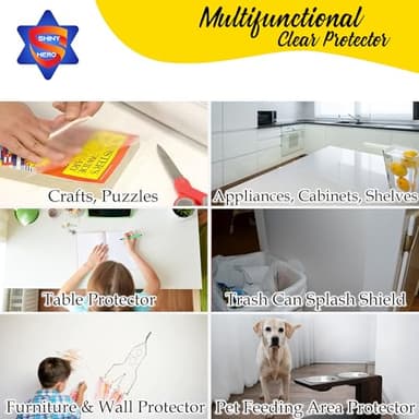 Clear Contact Paper Wall Protector - Self Adhesive Removable Film Transparent Plastic Backsplash Sheet Kitchen Oil Proof Waterproof Sticker Foil Heat Resistant Furniture Door Scratch Wallpaper Dog Cat - Image 4