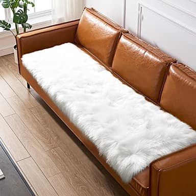 Noahas White Faux Fur Rug,2x6 Hallway Runner Rug,Faux Sheepskin Rugs,Washable Fuzzy Carpet,Fluffy Long Rugs for Bedroom,Shaggy Area Rugs for Living Room Decor - Image 3