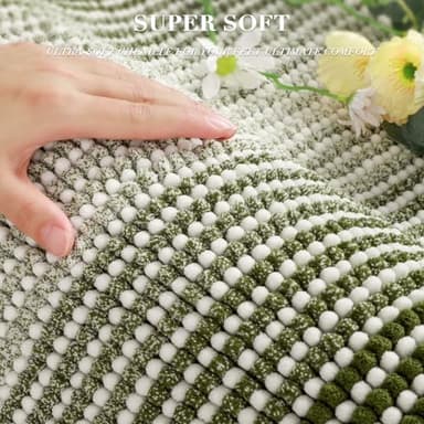 BSICPRO Bathroom Rugs and Mats Sets, 2 Piece Thick Absorbent Chenille Bath Mat Rug Set Non Slip, Soft Shaggy Bath Room Floor Mats for Bathroom, Machine Washable (Sage, 20" x 47" Plus 16" x 24") - Image 2