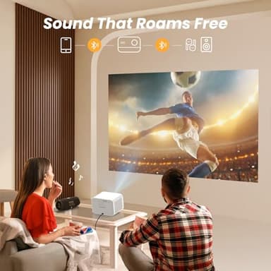 [Sound by JBL & Seamless Autofocus] Yaber 1080P Projector with WiFi 6 and Bluetooth, Portable Outdoor Movie Projector, Home Theater Projector for iPhone/TV Stick/HDMI/USB/Laptop/PS5-White - Image 6