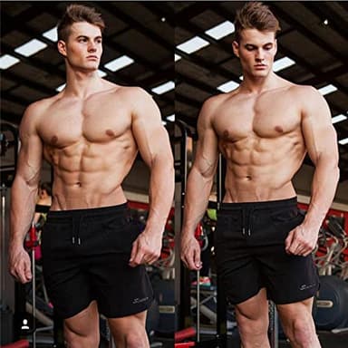 Surenow Mens Running Gym Shorts 3 Inch Breathable Lightweight Athletic Sport Shorts Training Workout Shorts with Pockets Black - Image 6
