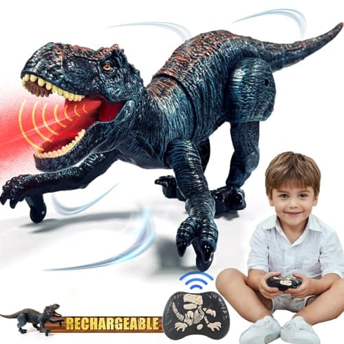 Sunrad Remote Control Dinosaur Toys for Kids 3-5 4-7 8-12 Year Old, Electronic RC Robot Dinosaur with Spray & Light & Roar, Realistic Walking T-Rex Toys Birthday Gifts for Boys Girls - Image 1
