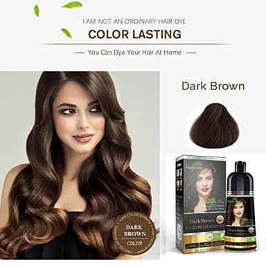 Herbishh Hair Color Shampoo - Magic Dye for Gray Hair, Lasting Color in Minutes - 500 Ml, 3-In-1, Ammonia-Free (Dark Brown) - Image 7