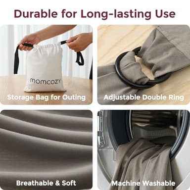 Momcozy Baby Wrap Carrier - Easy to Wear Infant Carrier Slings, Lightweight Hands Free Baby Sling, Adjustable Baby Carriers for Newborn to Toddler 8-35 lbs, Baby Wraps Carrier, Brown - Image 8