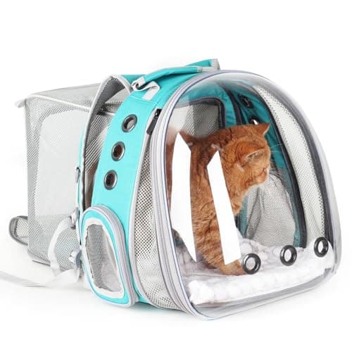 Lollimeow Cat Carrier Backpack, Bubble Dual Expandable Backpack Carrier, Pets and Small Dogs,Airline-Approved, Designed for Travel, Hiking, Walking & Outdoor Use (Dual Expandable-Green) - Image 1