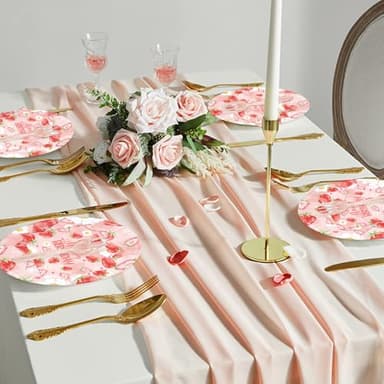 96Pcs Strawberry Birthday Party Plates Napkins-Sweet Baby Shower Pink Fruit Strawberry Theme Forks Supplies Tableware Set Disposable Decoration for Girls Berry Baby Decorations Favors Serves 24 - Image 6