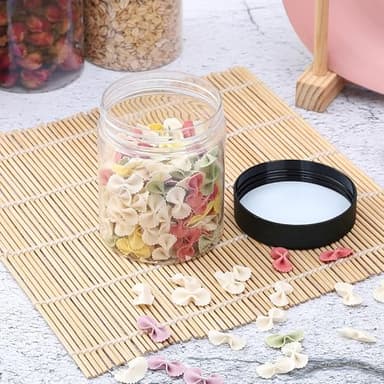 36PCS 8OZ Plastic Jars with Screw On Lids,Labels Refillable Empty Round Slime Containers for Storing Dry Food, Honey Jam, Cream, Butter, Lotion (Black) - Image 5