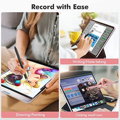 MEKO 3 in 1 Stylus Pens for Touch Screens, High Sensitivity & Precision Capacitive Stylus for Apple iPad iPhone Tablets Samsung Galaxy All Universal Touchscreen Devices (2 Pack-Black/Rose Gold) - Image 6