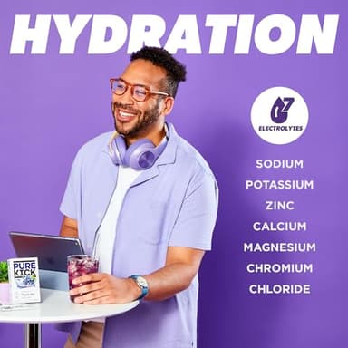 PURE KICK Hydration Singles to Go Drink Mix, Concord Grape, Includes 12 Boxes with 6 Packets in Each Box, 72 Total Packets - Image 3