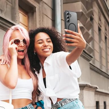 Ezanmull for Samsung Galaxy S24 FE Case Magnetic Shockproof, [Fit for MagSafe] [Glass Screen Protector + Camera Lens Protector] Translucent Anti-Fingerprint Case for Samsung Galaxy S24 FE (Black) - Image 7