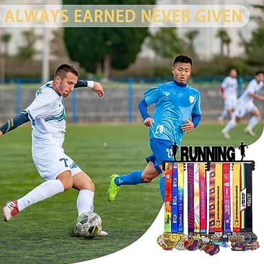 Goutoports Medal Holder Display Hanger - Award Ribbon Organizer Rack for Sports Race Runner Plaques Hanger for Wall Mount Hold Up 60 Medal Hanger Display for Athlete Kids Christmas Gifts - Image 3