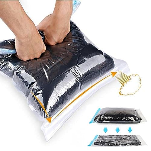 ALMING Compression Bags - Travel Essentials 12 Pack Space Saver No Vacuum or Pump Needed Storage Accessorie and Home Packing Organizers (transparent) - Image 1