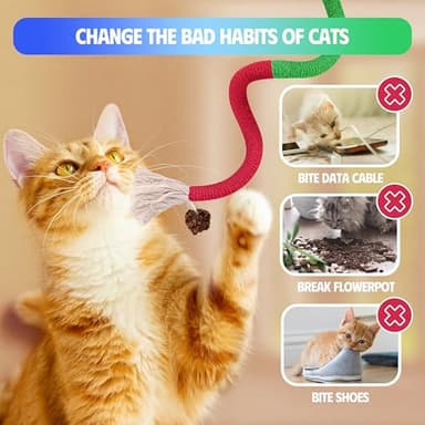 GBSYU Cat Toys Chew Rope & Silvervine Sticks for Bored Indoor Adult Cats, 6Pcs Interactive Catnip Toys for Cats with Refillable Natural Catnip Bag for Teeth Cleaning - Image 6