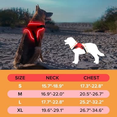 Pewkim Light Up Dog Harness, Led No-Pull Reflective Dog Vest, Breathable Adjustable Pet Harness with Handle for Outdoor Walking - No More Pulling, Tugging or Choking (Red, S) - Image 4