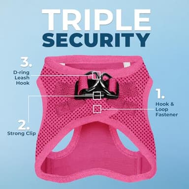 Best Pet Supplies Voyager Step-in Air Harness - All Weather Mesh, Reflective, No Pull Harness for Dogs, Cats - Secure with Hook & Loop Fastener, Buckle, Double D-Rings - Fuchsia, M - Image 2