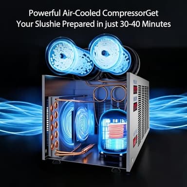 30L Commercial Slushie Machine, 4 Gal×2 Tanks Frozen Drink Machine, 1100W 110V Frozen Drink Margarita Machine Smoothie Slushy Maker Stainless Steel for Restaurant Bar Home Party - Image 3