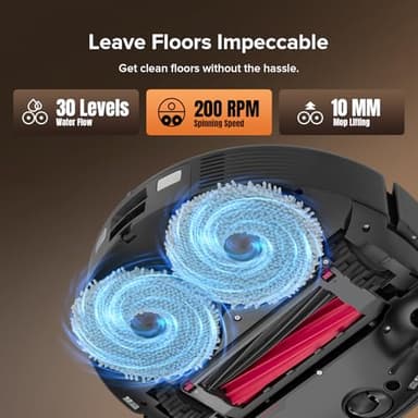 roborock Qrevo Master Robot Vacuum and Mop Combo, 10,000Pa Suction, FlexiArm Design Side Brush & Mop, Auto Mop Washing & Drying, Self-Emptying&Refilling, Dock Self-Cleaning, Obstacle Avoidance, Black - Image 5