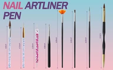 Artdone 31pcs Nail Art Brushes, Nail Art Tool Set, Dotting Tools, Dust Brush,Striping Brushes for Long Lines, Drawing Pen For Gel Polish Design supply - Image 6