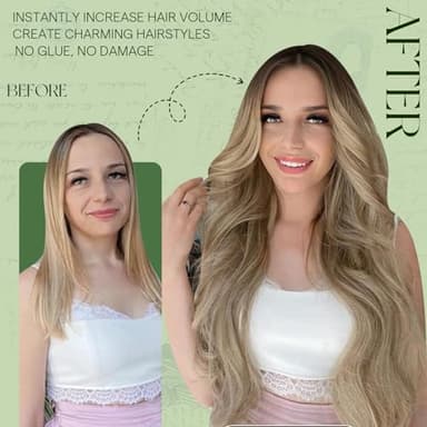 RUNATURE Balayage Clip in Hair Extensions, Real Human Hair Clip in Extensions for Women, Long Hair Extensions Add Length Easy to Apply, 24 Inch 135g #3/8/22 Walnut Brown to Light Brown with Blonde - Image 3