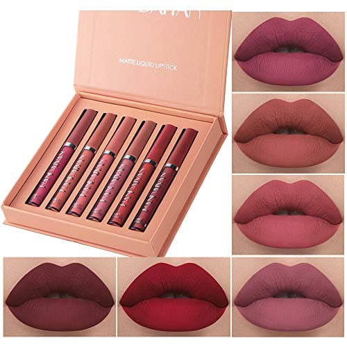 6Pcs Matte Liquid Lipstick Makeup Set, Matte liquid Long-Lasting Wear Non-Stick Cup Not Fade Waterproof Lip Gloss (Set A) - Image 1