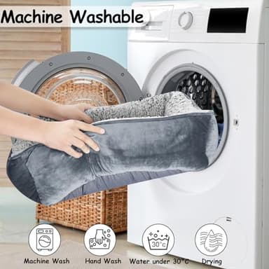 Dog Beds Small Medium Large Size Dog, Cat Beds for Indoor Cats Washable, Rectangle Calming Sleeping Warming Orthopedic Puppy Dog Beds, Non-Slip Bottom Breathable Soft Couch - Image 7