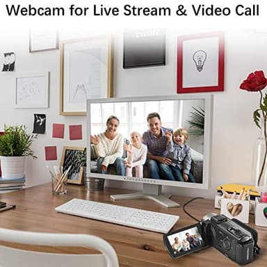 kimire Video Camera Camcorder Digital Camera Recorder Full HD 1080P 15FPS 24MP 3.0 Inch 270 Degree Rotation LCD 16X Digital Zoom Camcorder Camera with 2 Batteries(Black) - Image 6