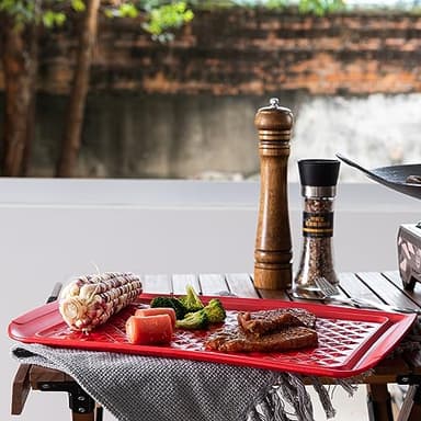 LEHAHA Grilling Prep and Serve Trays, BBQ Serving Platter, Melamine Serving Trays for Food, Set of 2, Great Gift for Father's Day, BBQ Lovers, Prefect for Chrismas Festival and Everyday use. - Image 4