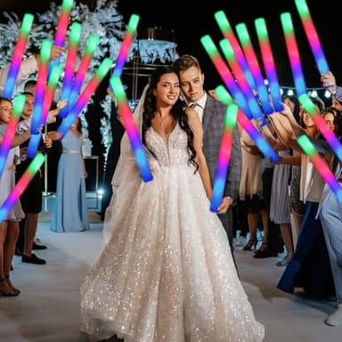 wellent 64 Pack Foam Glow Sticks, Bulk LED Foam Sticks, Foam Light Up Sticks with 3 Mode Colorful Flashing, Glow Party Supplies, Glow Sticks Bulk Party Pack for Wedding, Birthday, Concert, Halloween - Image 4