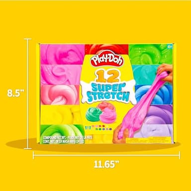 Play-Doh Super Stretch 12-Pack Playdoh Variety Kit, Kids Gifts, Popular Toys, Party Favors for Ages 8-12, Bulk Compound Packs - Image 7