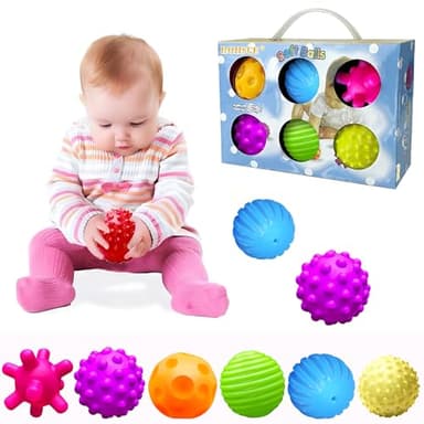 ROHSCE Sensory Balls for Baby Sensory Baby Toys 6 to 12 Months for Toddlers 1-3, Bright Color Textured Multi Soft Ball Gift Sets, Montessori Toys for Babies 6-12 Months Infant Toys (6 Pack) - Image 1