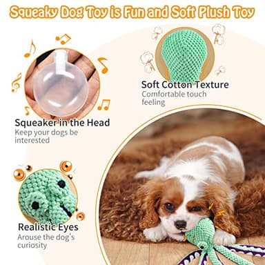 Fuufome Large Squeaky Dog Toys- Plush Dog Toys with Soft Fabric for Small, Medium, and Large Dogs Daily Companionship, Training Reward Gift - Image 3