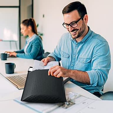 UCGOU Bubble Mailers 8.5x12 Inch Black 25 Pack Usable Size 8.5x11 Poly Padded Envelopes #2 Medium Mailing Opaque Packaging Postal Self Seal Waterproof Boutique Shipping Bags for Clothes Makeup - Image 9