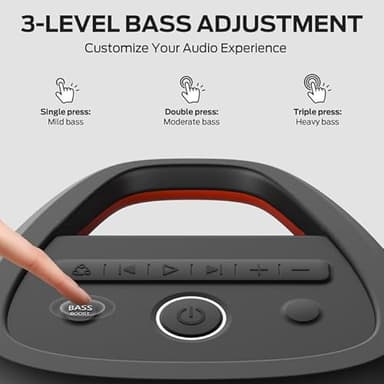 Monster Sparkle Bluetooth Speaker Loud, 120W Peak Portable Speaker with Powerful Sound and Heavy Bass, Full-Screen Colorful Lights, 24H Playtime, AUX, USB Playback, Waterproof - Image 7