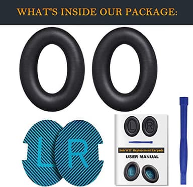 SoloWIT Protein Leather Earpads Cushions for Bose Headphones, Replacement Ear Pads for Bose QuietComfort 15 QC15 QC25 QC2 QC35/Ae2 Ae2i Ae2w/SoundTrue & SoundLink Around-Ear Series - Black&Blue - Image 8