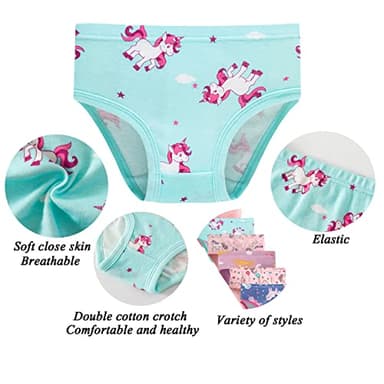 Boboking Little Girls' Undies Kids Soft 100% Cotton Panties Underwear (Pack of 6) 5-6yrs Pink - Image 2