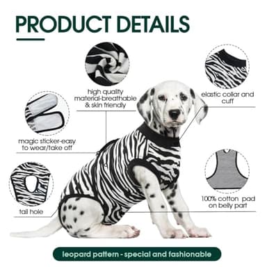 Kuoser Dog Surgery Recovery Suit, Recovery Suit for Female Male Dogs, Dog Onesie After Surgery Spay Neuter, Anti-Licking Pet Surgical Recovery Snugly Suit, Bodysuit for Abdominal Wounds Skin Disease - Image 3