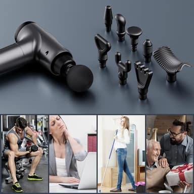 OLsky Massage Gun Deep Tissue, Handheld Electric Muscle Massager, High Intensity Percussion Massage Device for Pain Relief with 9 Attachments & 30 Speed(Grey) - Image 5