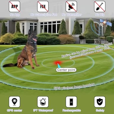 E-FENCE GPS Wireless Dog Collar Fence System, Electric Dog Collar Fence,Pet Containment System Rechargeable, Outdoor Use Only(2 Pack) - Image 7