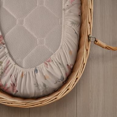 Gllquen Baby Bassinet Sheets 4 Pack, Breathable Cozy Fitted Mattress Sheet, Elastic Travel Crib Fashionable Floral Pattern, Standard Cradle Safe Sheets for Baby Boys Girls 32"x16"(Deer & Rose) - Image 3