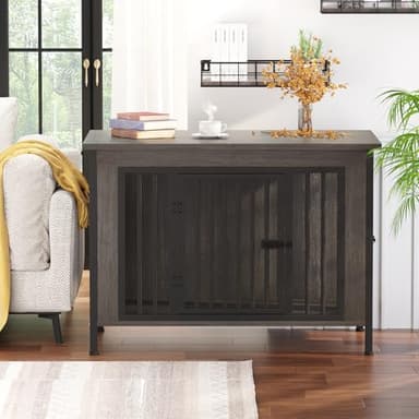 EasyCom Dog Crate Furniture for 1 or 2 Dogs, Heavy Duty Single/Double Dog Crates for Small/Medium/Large Dogs, Dog Kennel Furniture Indoor as TV Stand, Large Size 39.96" L(35-60 Pounds), Dark Grey - Image 5