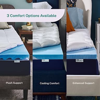 Sleep Innovations Cooling Comfort Gel Memory Foam Dual Layer Mattress Topper, 4 Inch, King Size, Pillow Top Cover - Image 8